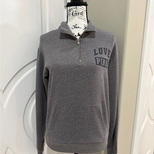 PINK Victoria's Secret Gray Quarter Zip Sweater